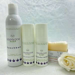 Pflegeprodukte mit feinem Bio-Hanfsamenöl